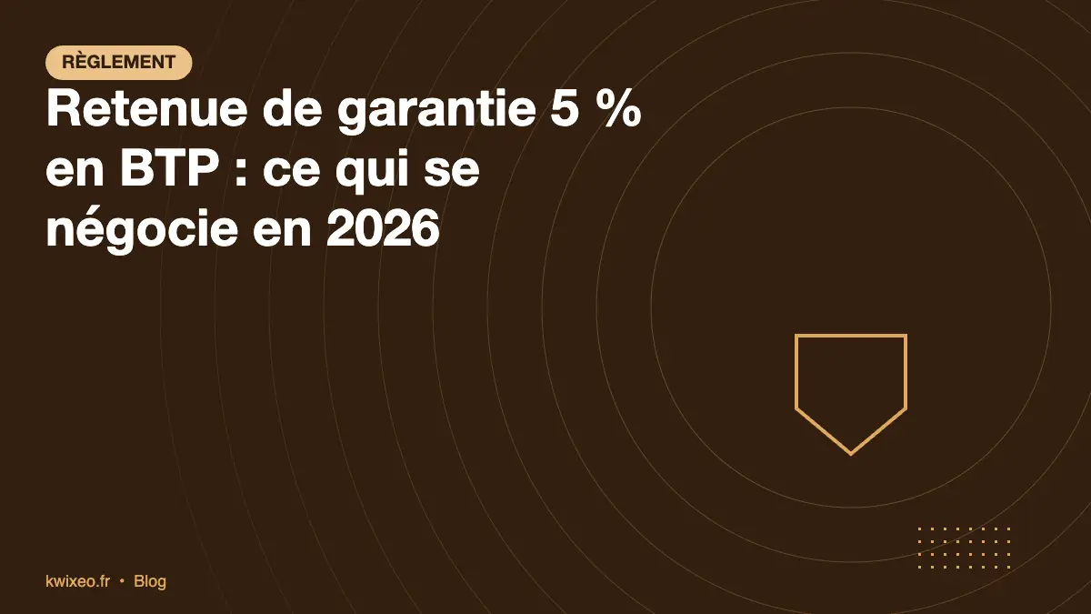 Retenue de garantie 5% BTP : cadre légal et caution bancaire