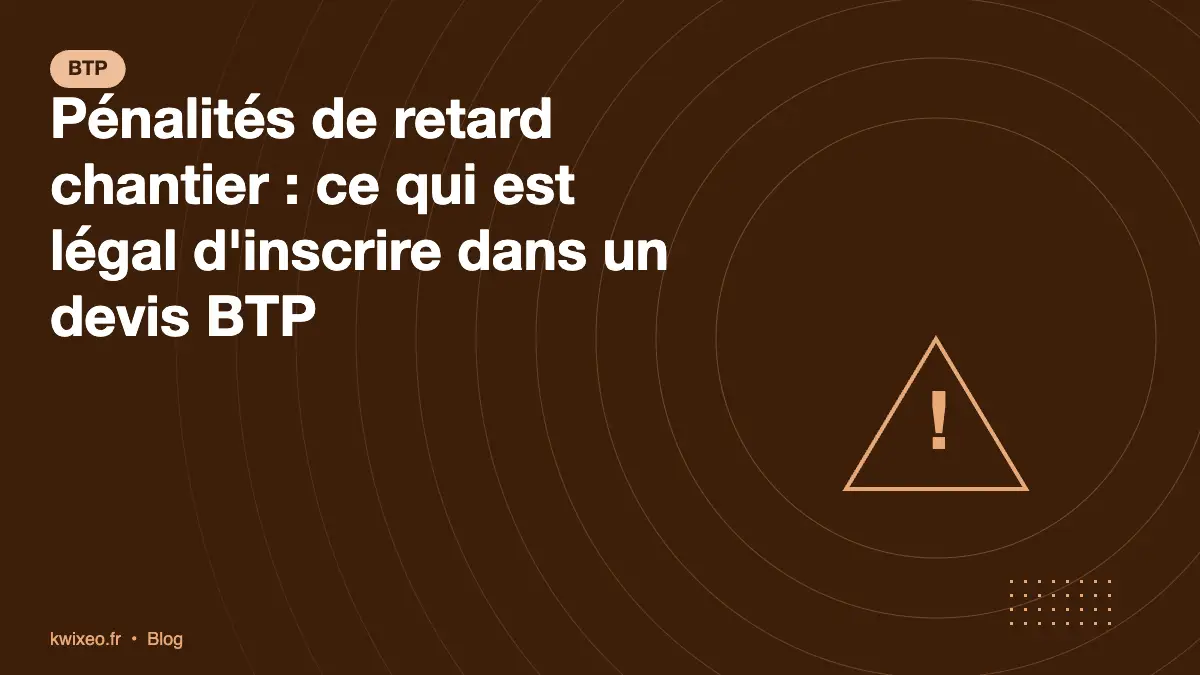 Pénalités de retard chantier : devis BTP 2026, calcul et modèle de clause