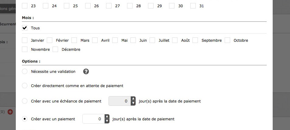 Gestion automatique des charges récurrentes