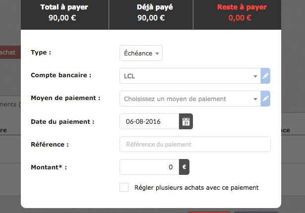 Gestion des paiements et des échéances