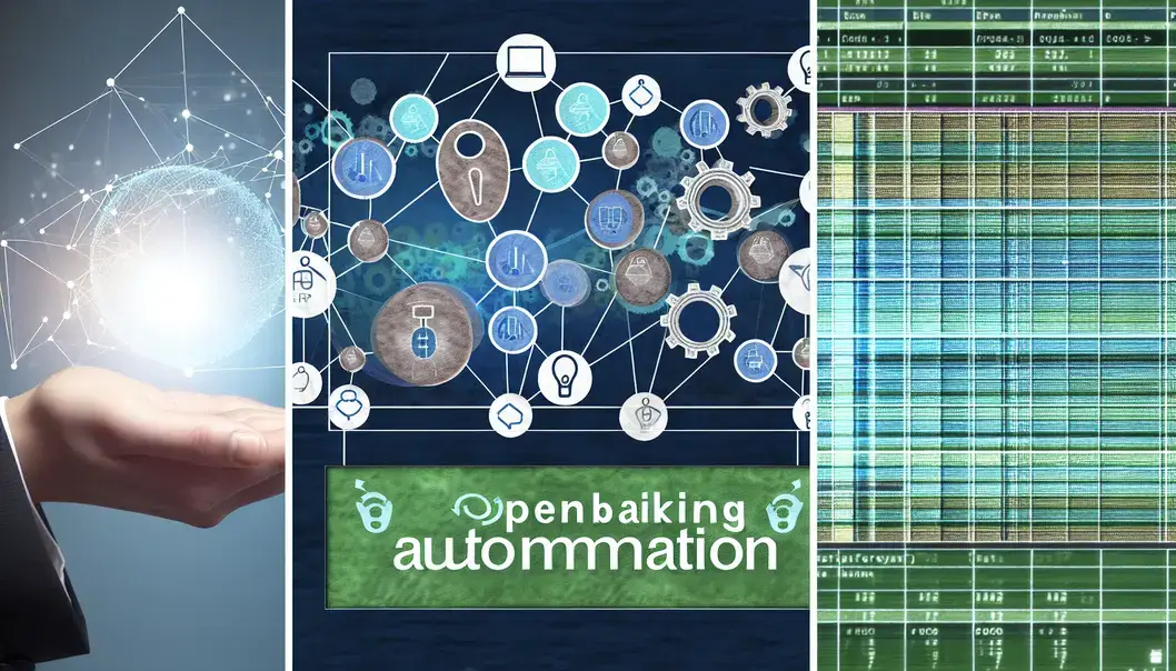 Bureau de petite entreprise avec ordinateur montrant un tableau de bord de rapprochement bancaire et tablette affichant des relances clients automatisées.