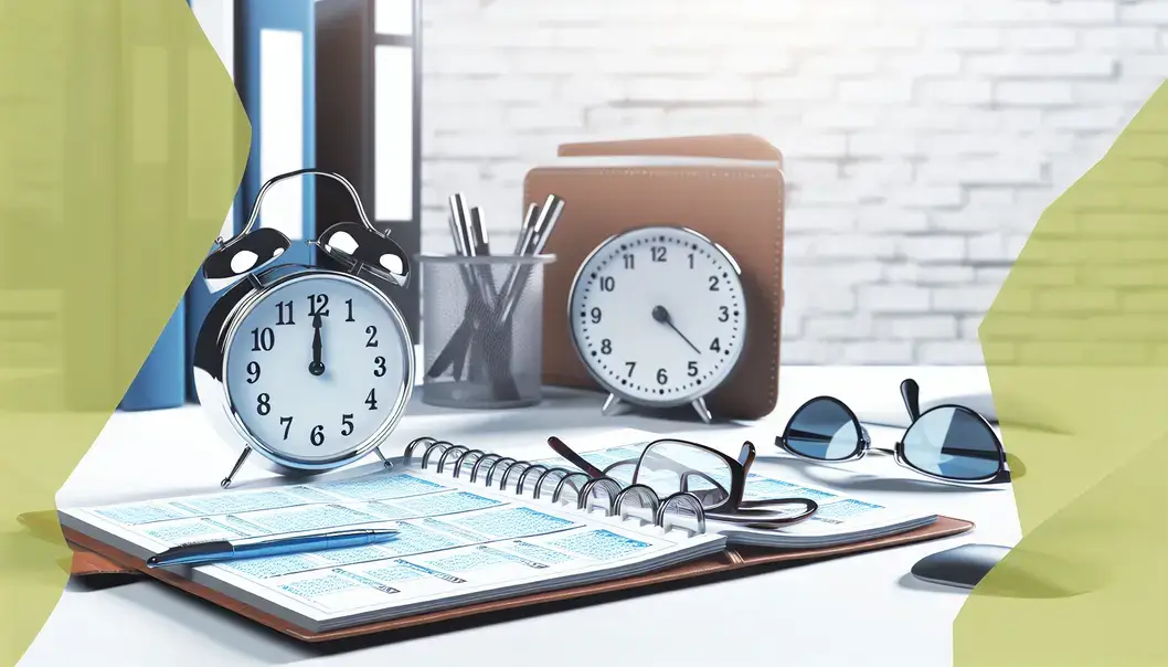 Propriétaire d'entreprise consultant un calendrier numérique sur tablette avec confirmations en vert et absences en rouge, smartphone affichant un rappel SMS.